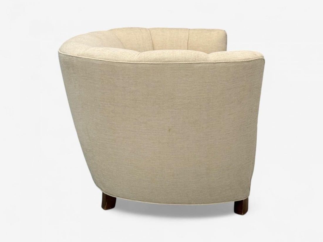 Danish Modern, Beige Fabric, Oak, Banana Sofa, Denmark, 1940s - 8