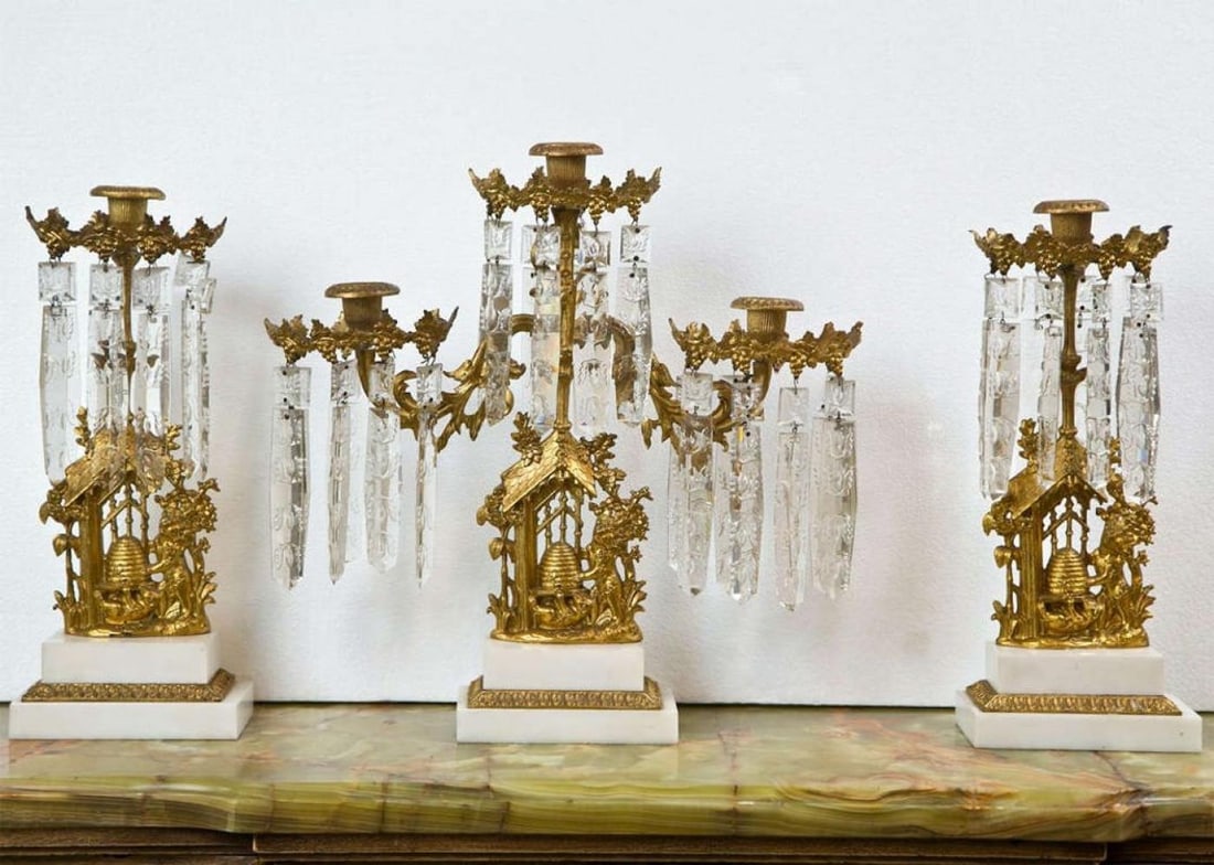 Set of Three French Belle Époque Style Candelabras - 11