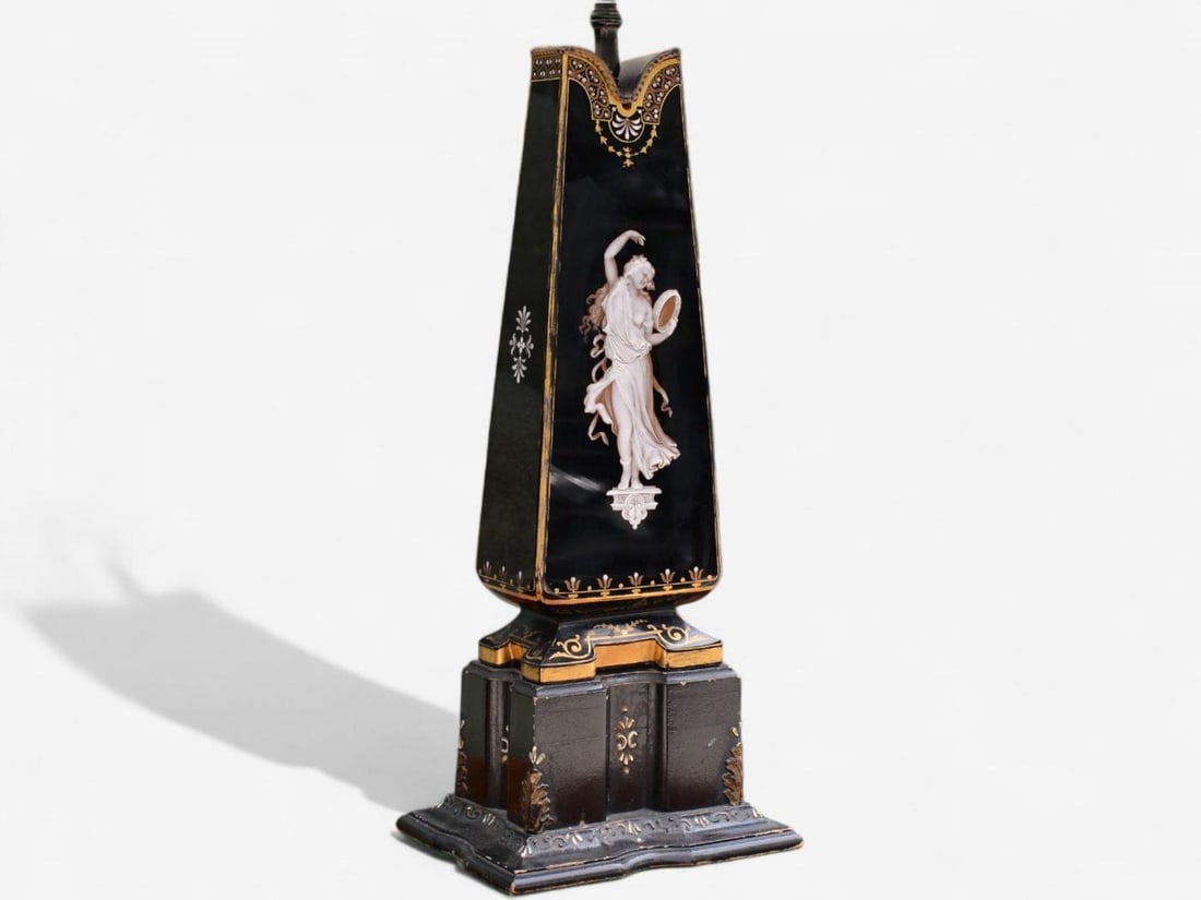 Hollywood Regency, Opaline, Bronze, Painted Table Lamps, France, 1920s - 5