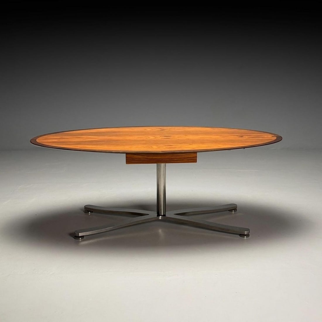 Pace, Mid-Century Modern, Writing Desk, Exotic Wood, Chrome, American, 20th C - 3