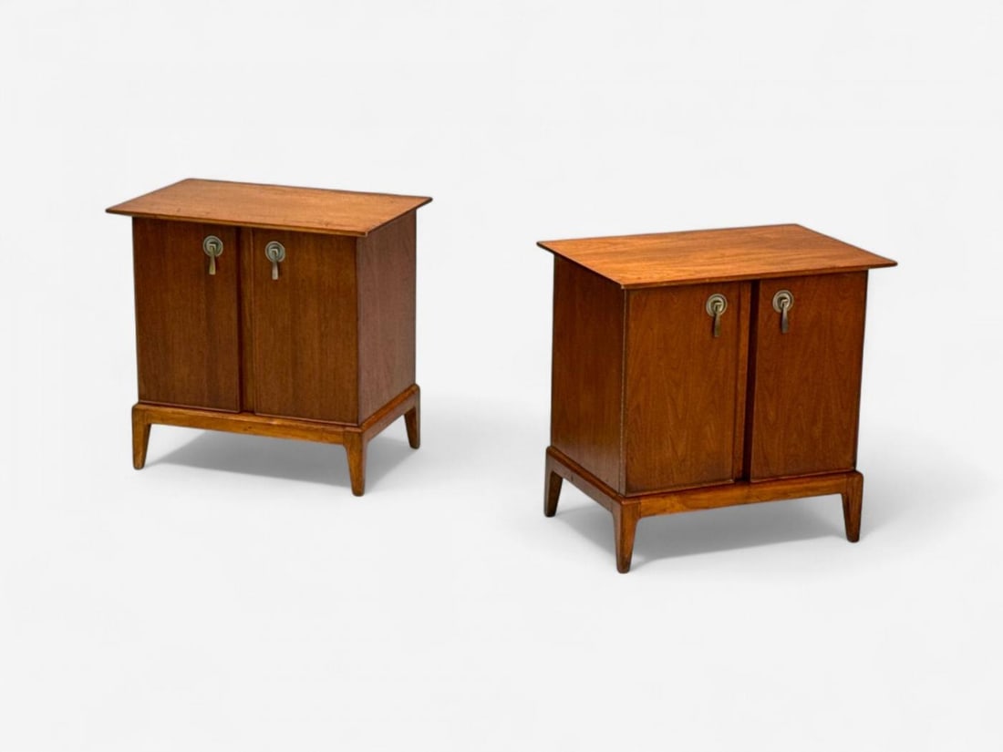 Maddox, Mid-Century Modern, Walnut, Stainless Steel, Nightstands, USA, 1960s - 5