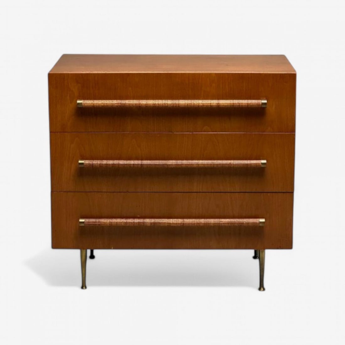 T.H Robsjohn-Gibbings, Widdicomb, Walnut, Cane, Brass, Cabinet, USA, 1950s - 4
