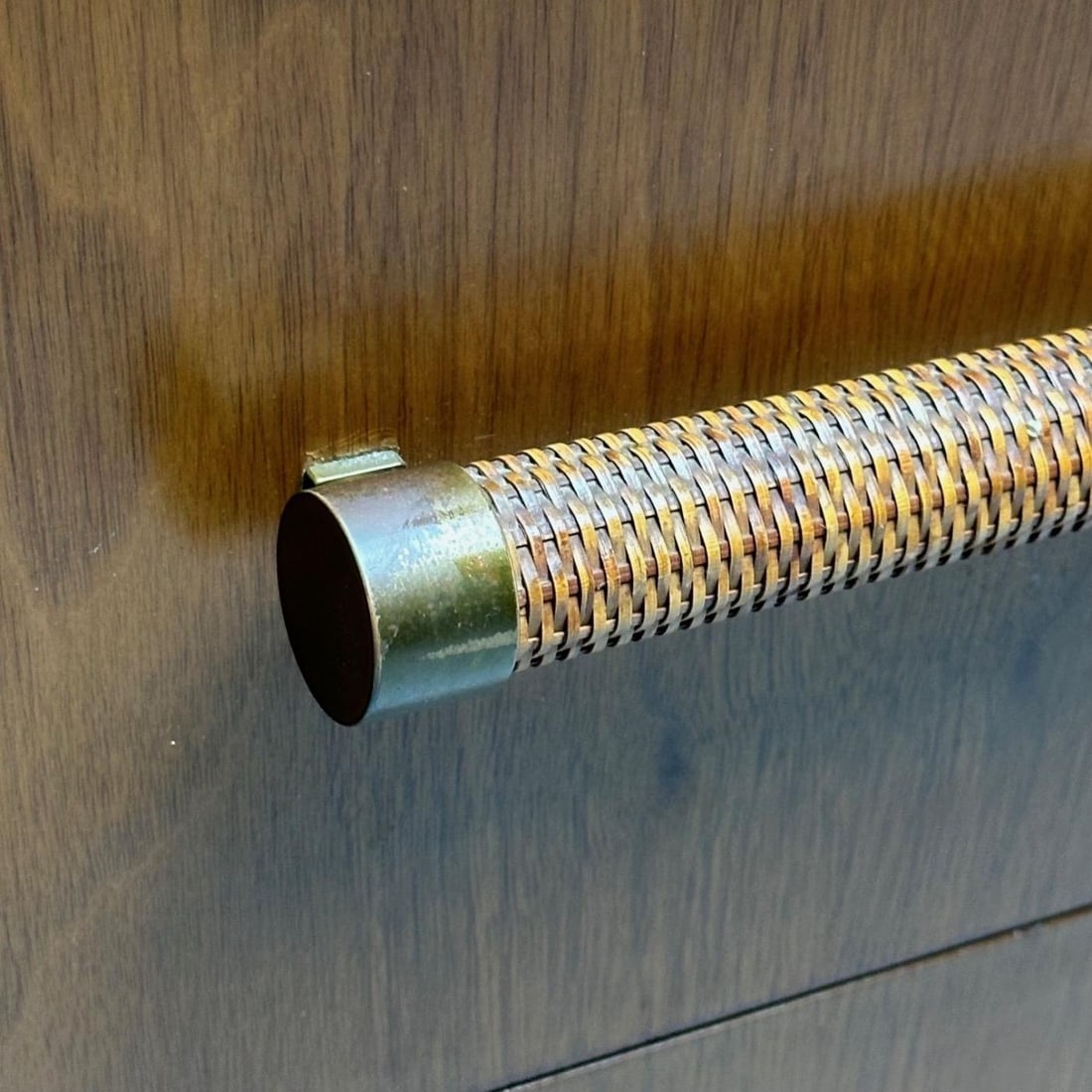 T.H Robsjohn-Gibbings, Widdicomb, Walnut, Cane, Brass, Cabinet, USA, 1950s - 6