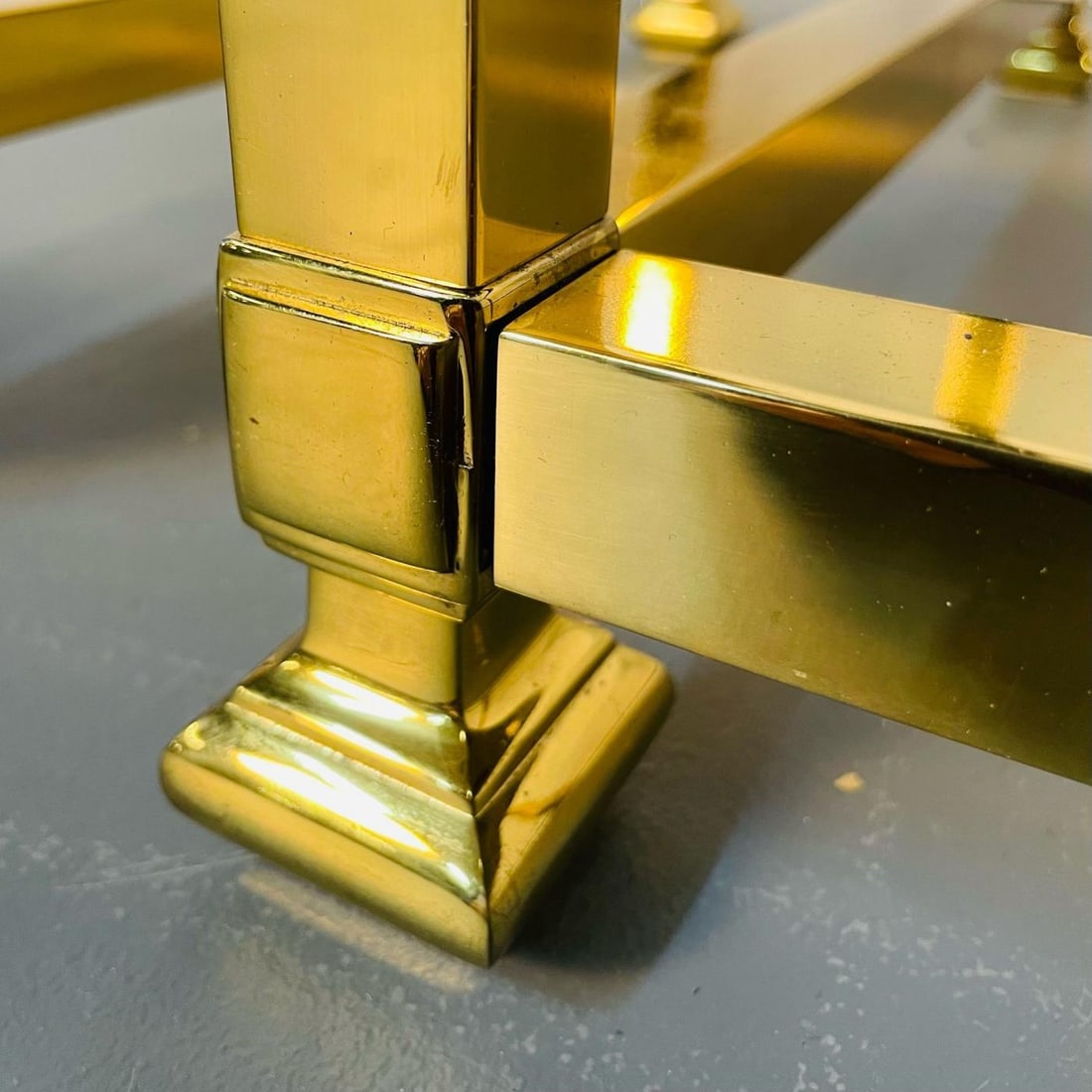 Pair Hollywood Regency Mastercraft Brass, Glass End / Side Tables, Mid-Century - 12