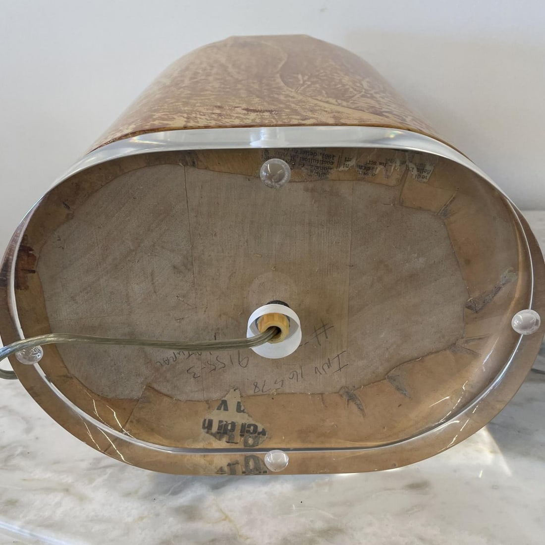 Pair Mid Century Modern Table Lamps, Goatskin and Lucite, Manner Karl Springer - 9