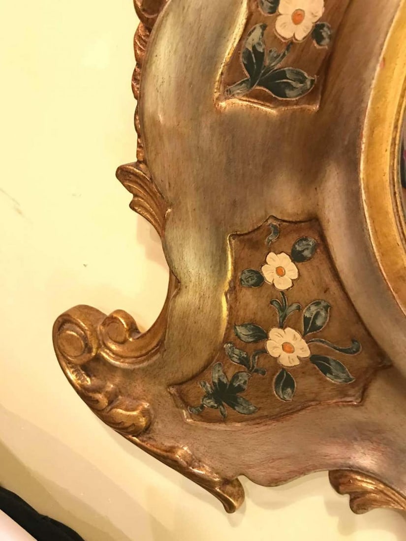 Gold Leaf Paint Decorated Shell Form Wall or Console Mirror - 10