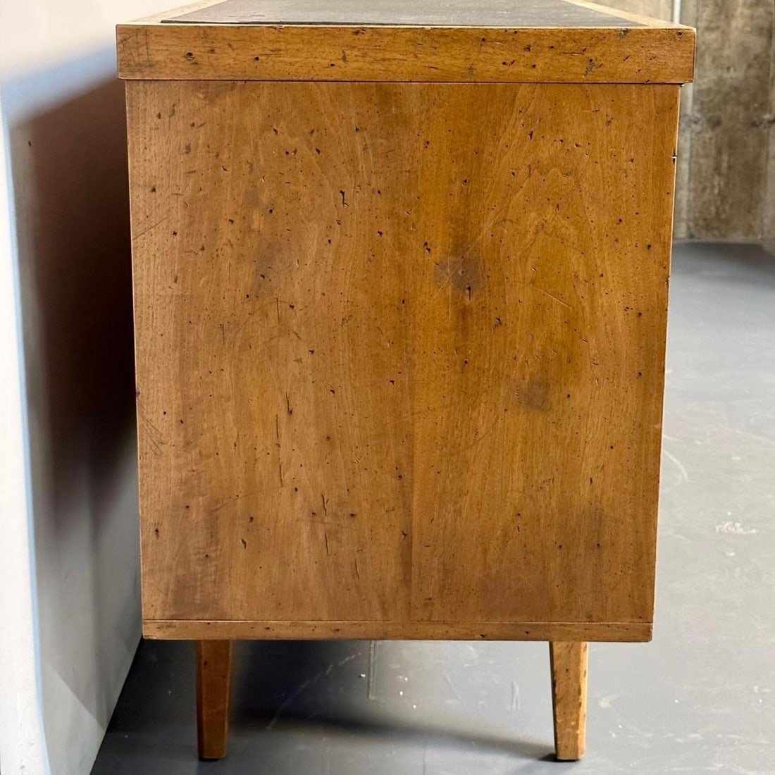 Mid-Century Modern Sideboard / Credenza, Rustic Provincial Cabinet, Slate Top - 12