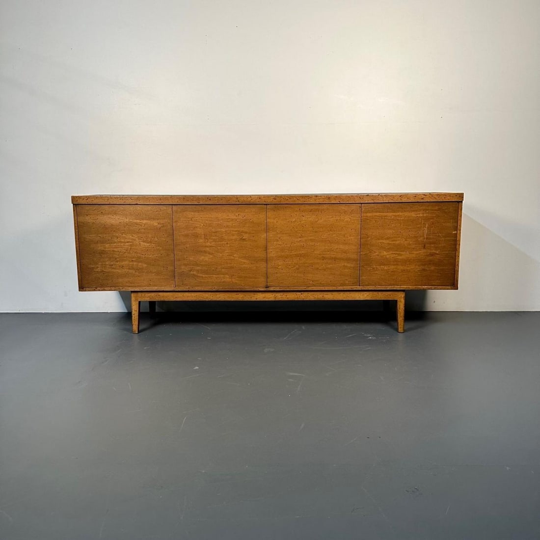 Mid-Century Modern Sideboard / Credenza, Rustic Provincial Cabinet, Slate Top - 3