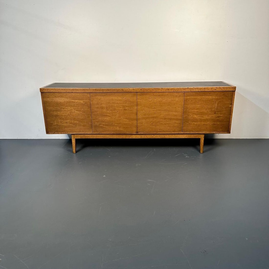 Mid-Century Modern Sideboard / Credenza, Rustic Provincial Cabinet, Slate Top - 4