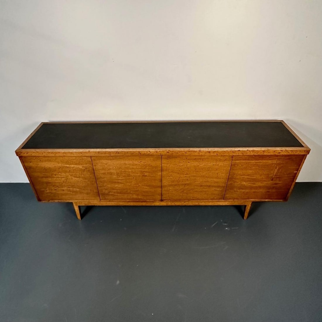 Mid-Century Modern Sideboard / Credenza, Rustic Provincial Cabinet, Slate Top - 5