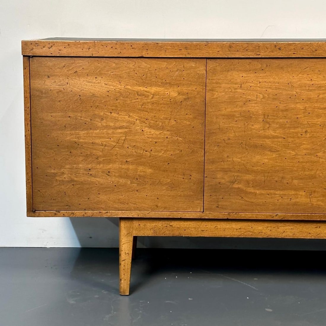 Mid-Century Modern Sideboard / Credenza, Rustic Provincial Cabinet, Slate Top - 8
