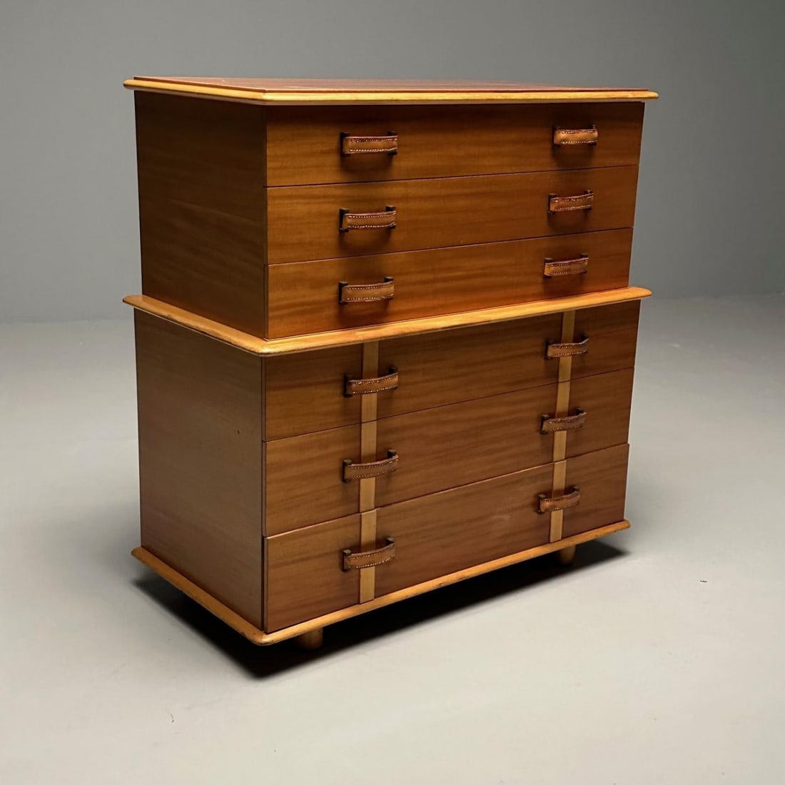 Paul Frankl, John Stuart, Station Wagon High Dresser, Rock Maple, Brass, Leather - 10