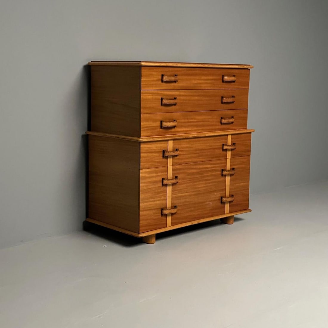 Paul Frankl, John Stuart, Station Wagon High Dresser, Rock Maple, Brass, Leather - 11