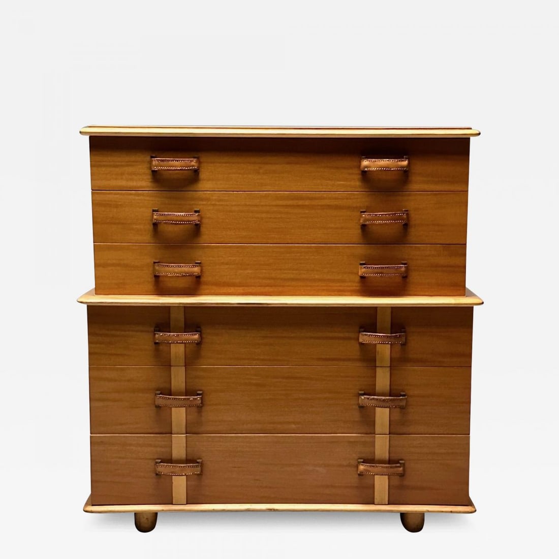 Paul Frankl, John Stuart, Station Wagon High Dresser, Rock Maple, Brass, Leather (1 of 13)