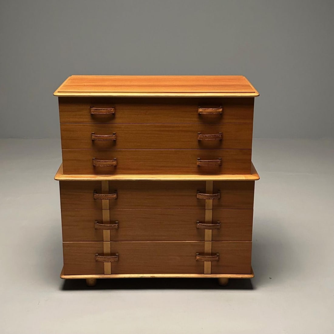 Paul Frankl, John Stuart, Station Wagon High Dresser, Rock Maple, Brass, Leather - 6