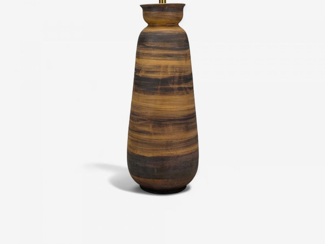 Aldo Londi Bitossi, Ceramic, Brass, Table Lamp, Italy, 1950s - 6