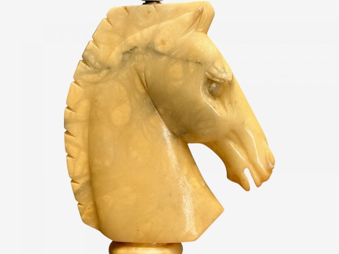 Italian Modern, Hand Carved Alabaster, Horse Motif, Table Lamps, Italy, 1950s - 8