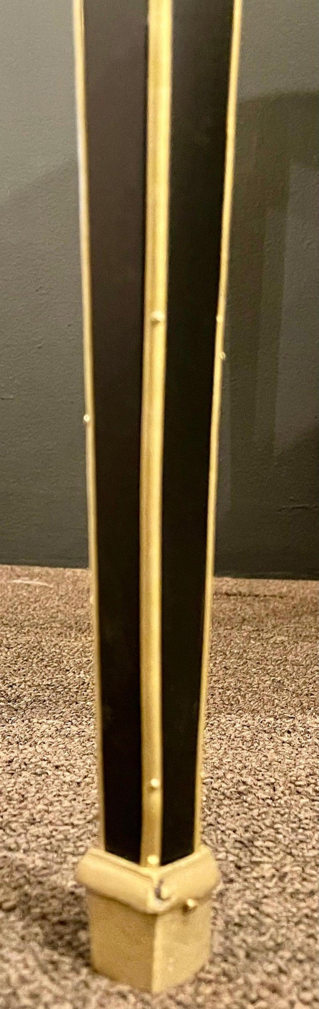 Hollywood Regency Ebony Bouillote or End Tables, Manner Jansen Mirror Tops, Pair - 10