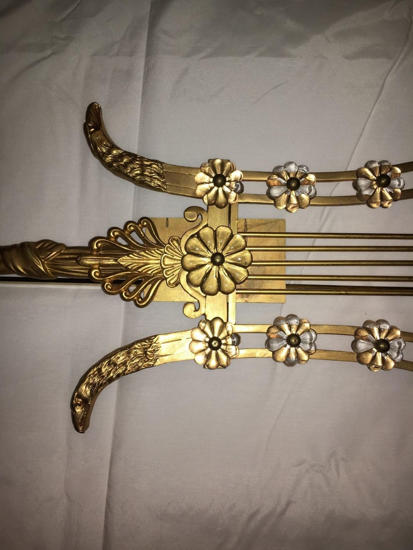 Louis XVI Style Harp Back Bronze Wall Sconces - A Pair - 6