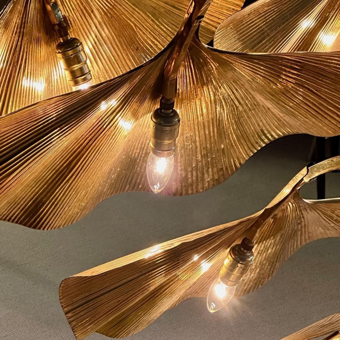 Italian Mid-Century Modern Tommaso Barbi Ginkgo Floor Lamp Bottega Gadda Massive - 9