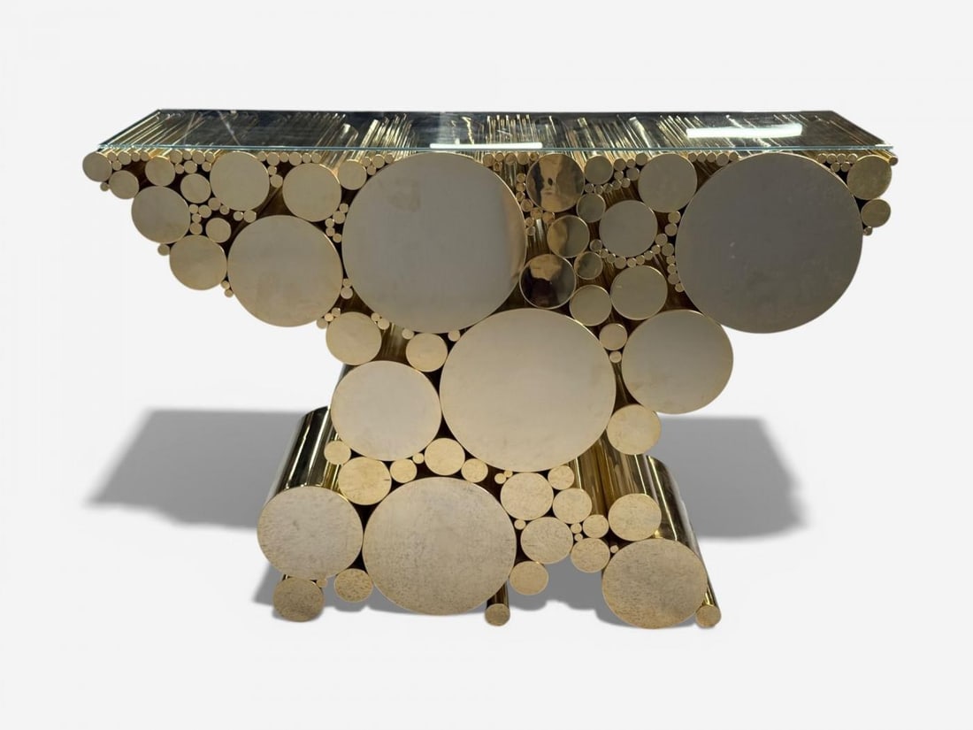 Malabar, Polished Brass, Marble, Wanderlust Console, Portugal, 21st c. - 10