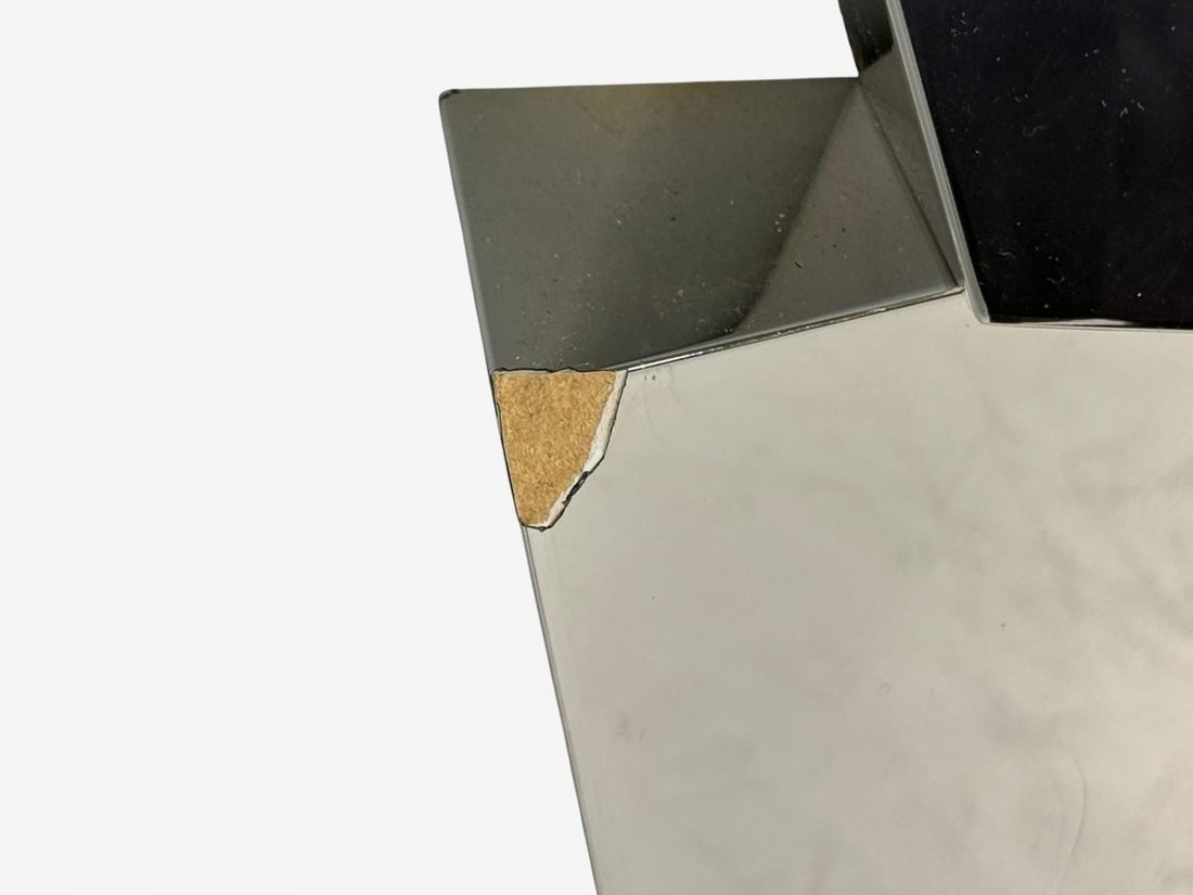 Brutalist Style, Geometric Chrome Wall Mirror, American, 2010s - 8