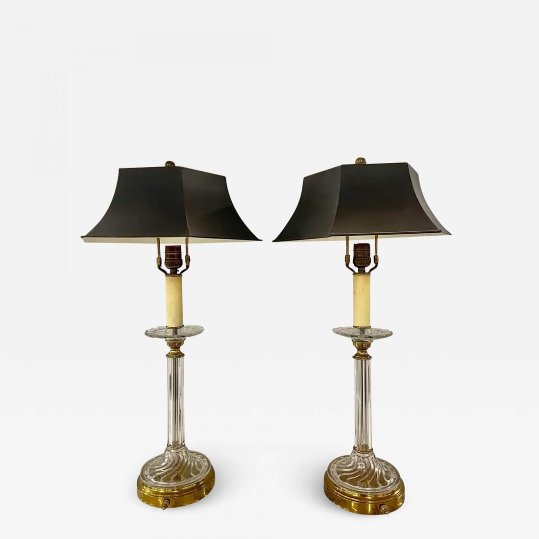 Mid-Century Modern Pair of Baccarat Style Table Lamps, Crystal, 1960s (1 of 10)