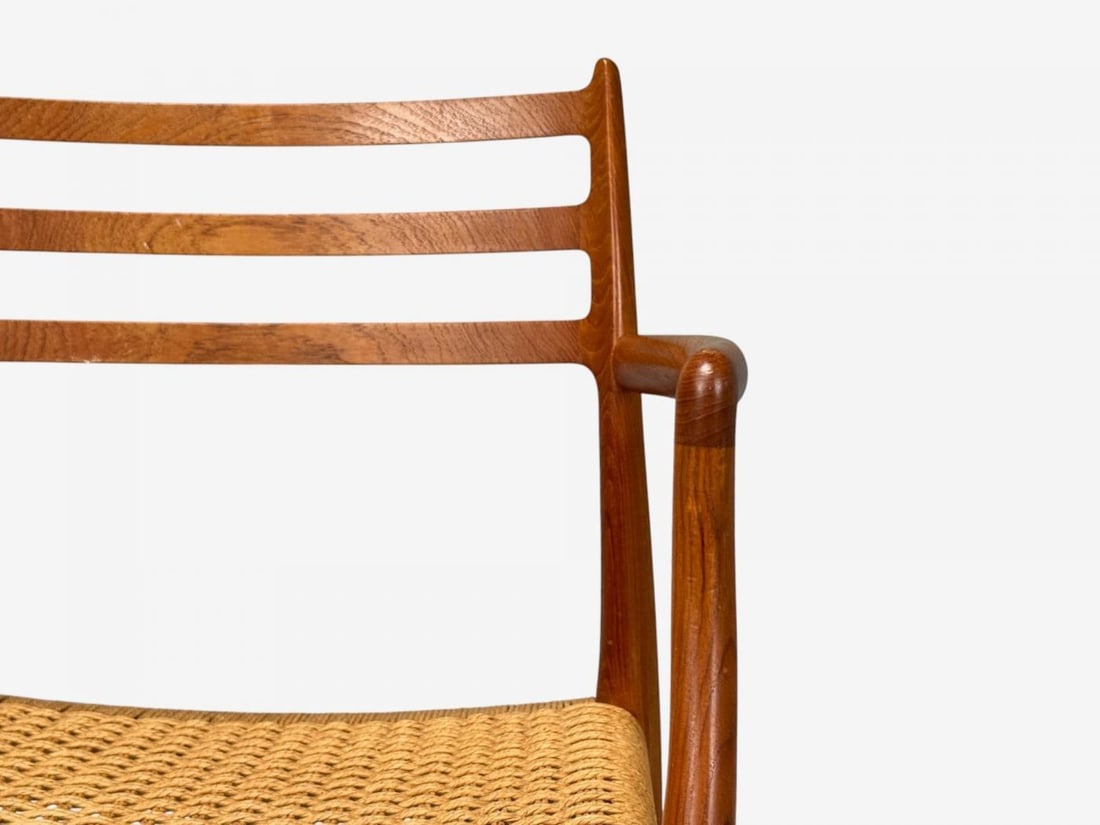 Neils O. Möller, Danish Papercord, Teak, Dining Chairs, Denmark, 1950s - 13