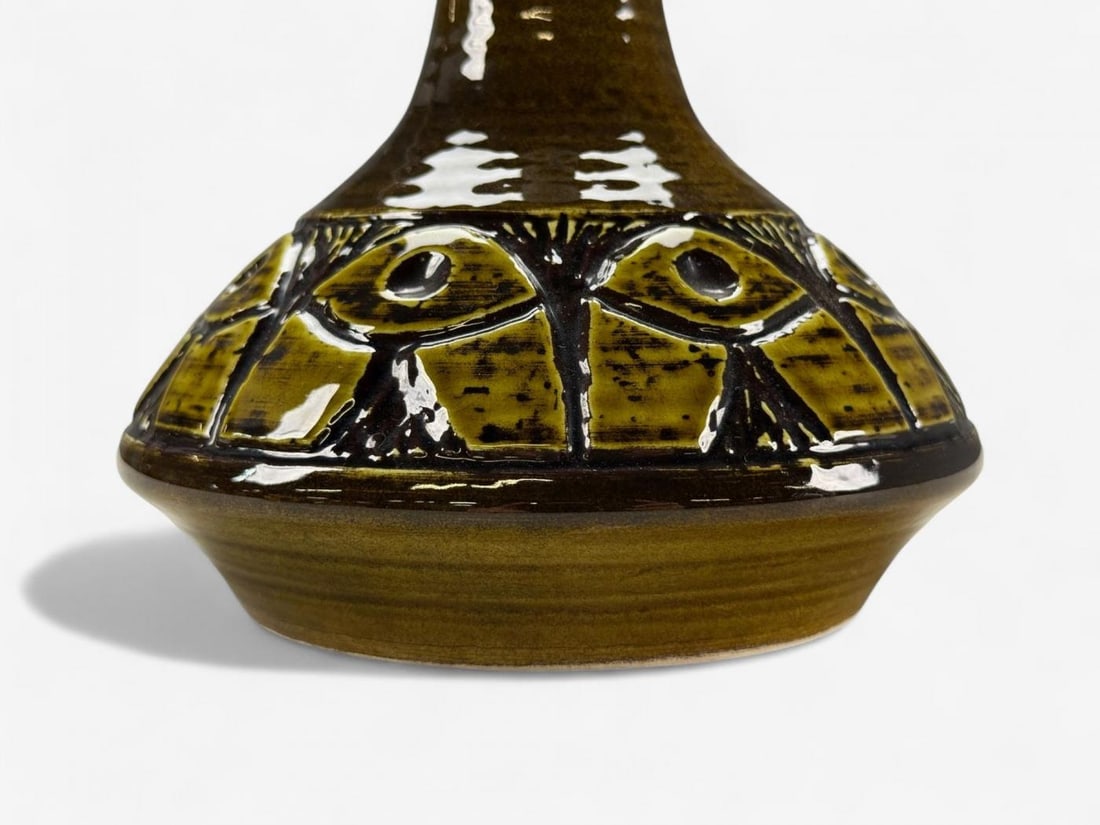 Arne Finne Nielsen, Olive Green Stoneware, Table Lamp, Denmark, 1960s - 10