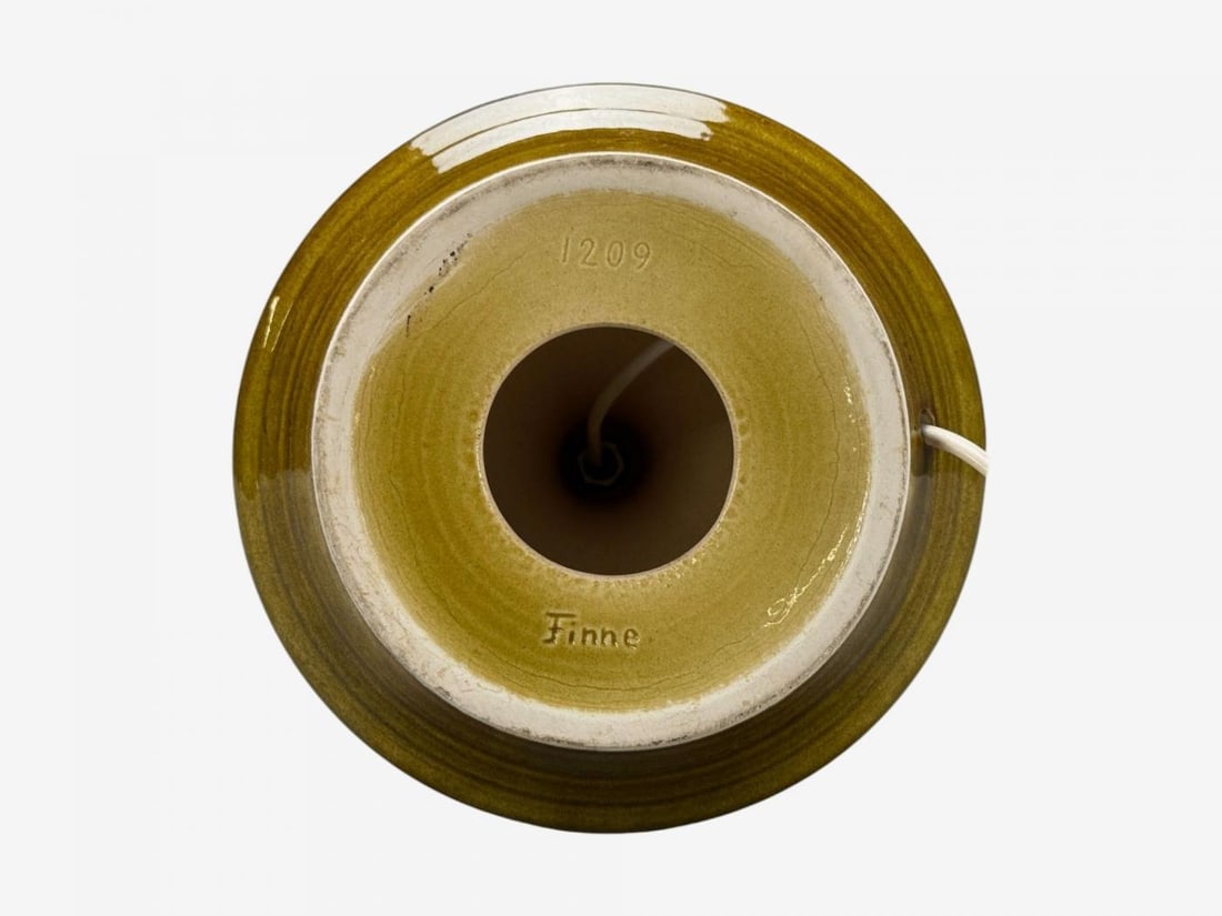 Arne Finne Nielsen, Olive Green Stoneware, Table Lamp, Denmark, 1960s - 11