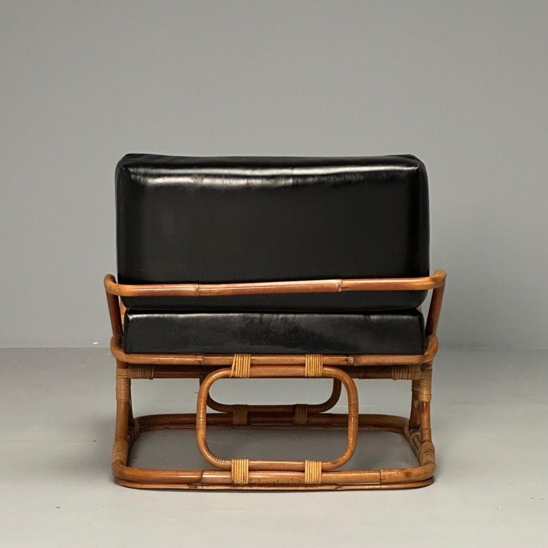 ISA Ponte San Pietro, Italian Mid-Century Modern, Armchair, Ottoman, Rattan - 9