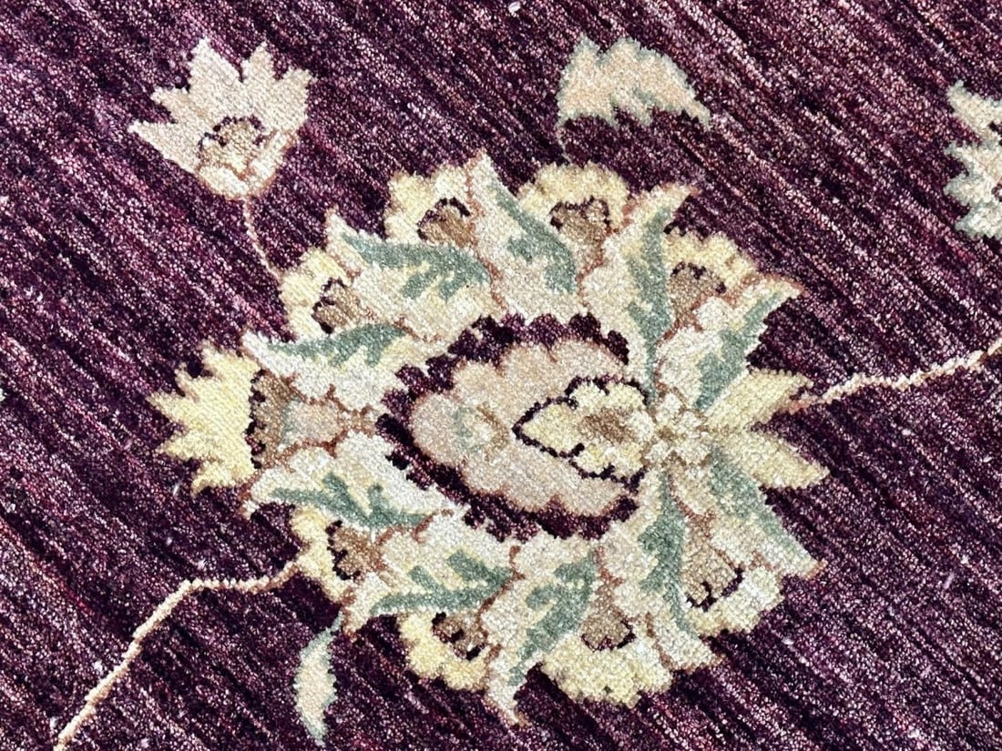 Indian, Wool Carpet, Burgundy and Beige, 21st Century - 11
