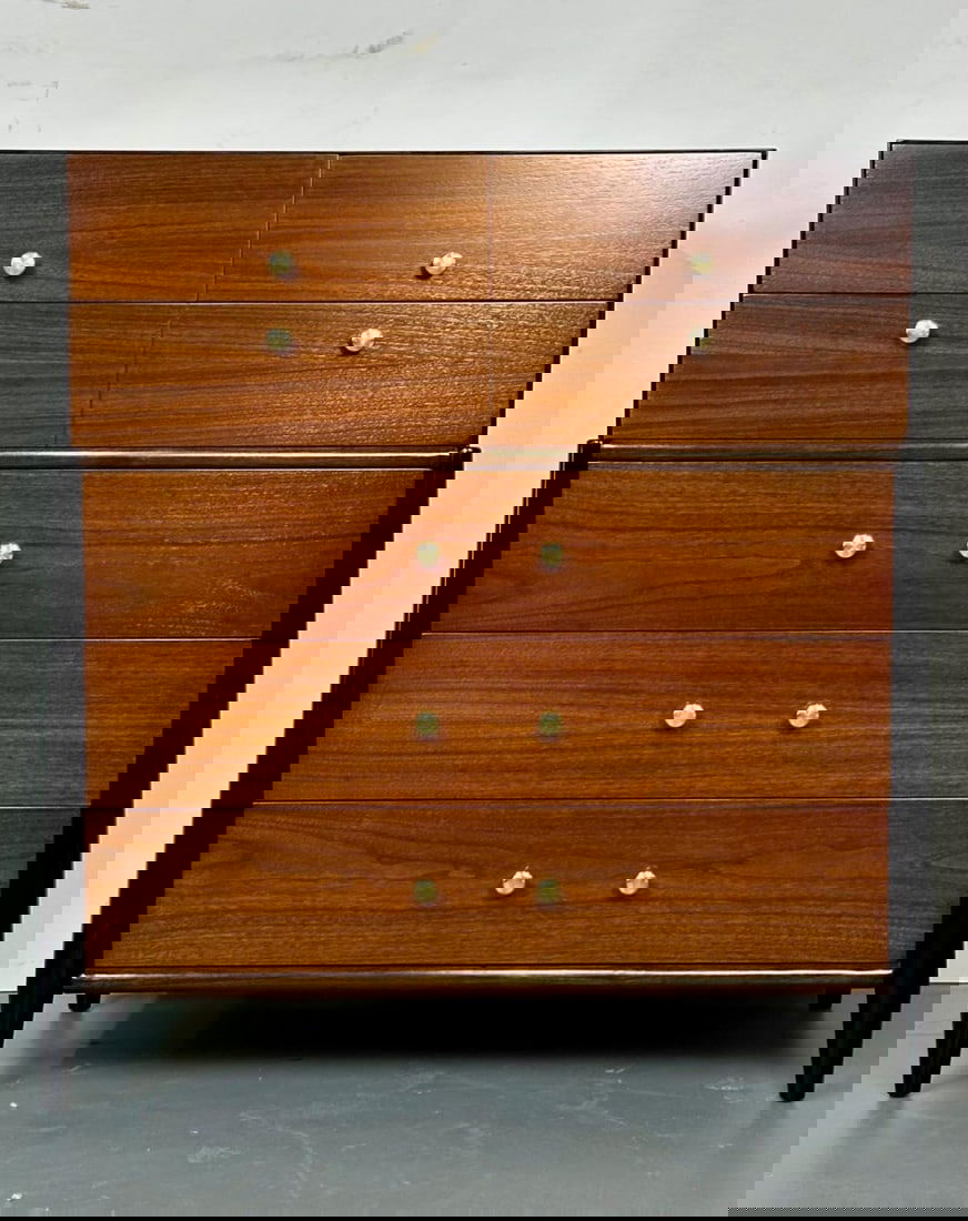 Mid Century Modern Chest, West Michigan Furniture Co. Ebony, Walnut, Metz - 7