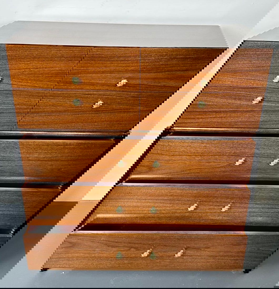 Mid Century Modern Chest, West Michigan Furniture Co. Ebony, Walnut, Metz - 9