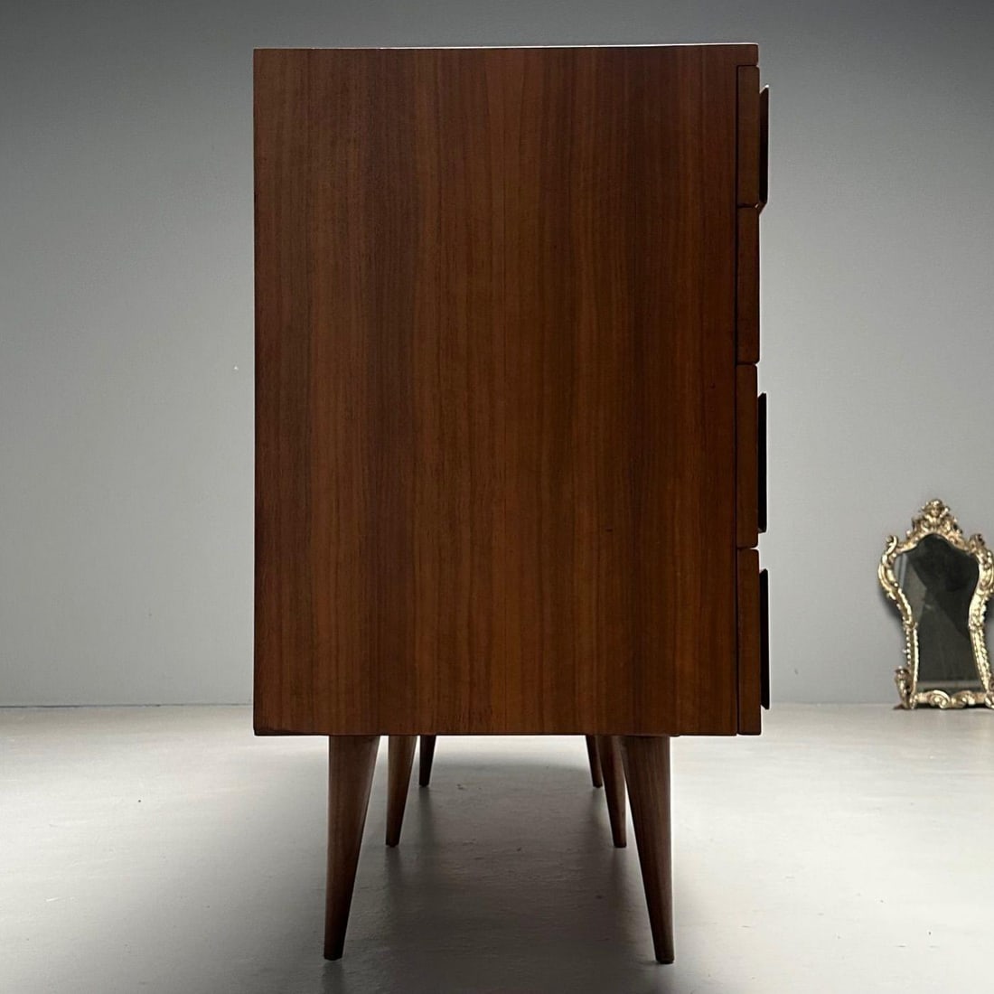 Gio Ponti, Singer & Sons, Italian Mid-Century Modern, Sculptural Dresser, Walnut - 10
