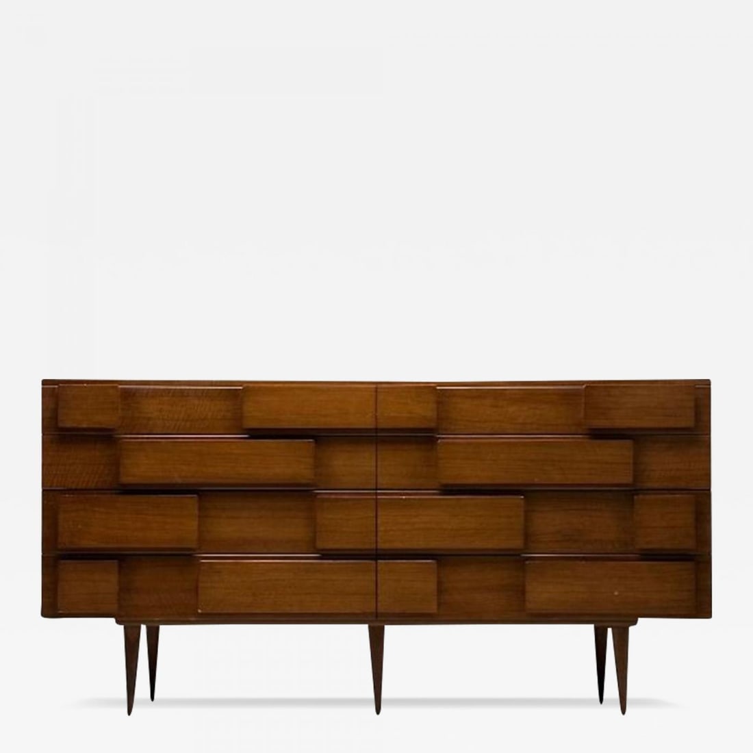 Gio Ponti, Singer & Sons, Italian Mid-Century Modern, Sculptural Dresser, Walnut: Title: Gio Ponti, Singer & Sons, Italian Mid-Century Modern, Sculptural Dresser, Walnut Description: Gio Ponti, Singer & Sons, Italian Mid-Century Modern, Sculptural Dresser, Walnut, Labeled 