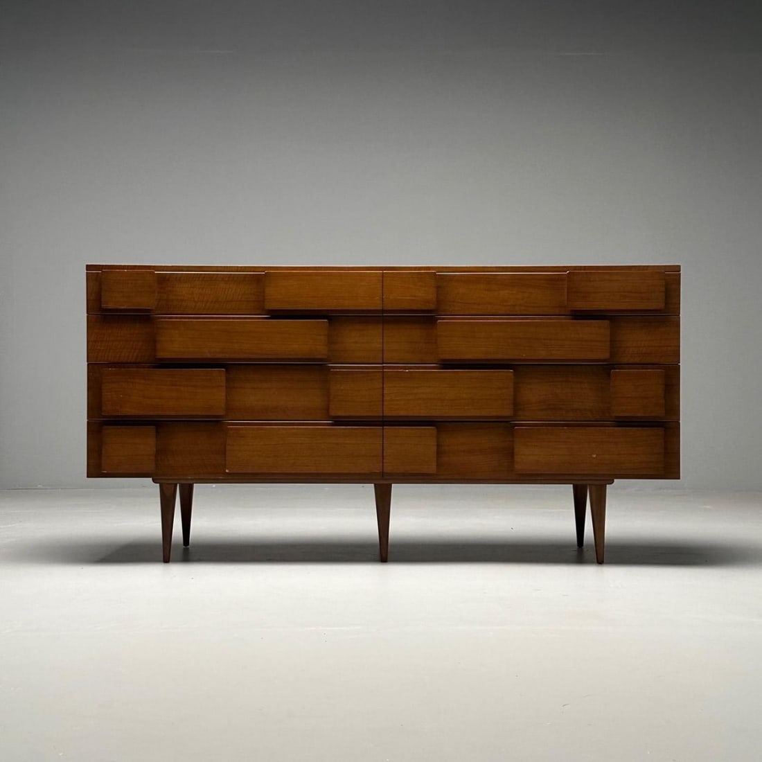 Gio Ponti, Singer & Sons, Italian Mid-Century Modern, Sculptural Dresser, Walnut - 3