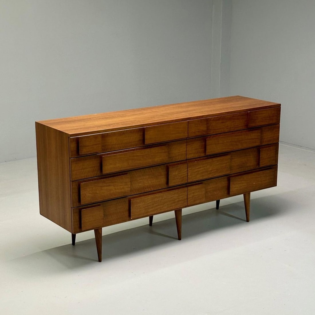 Gio Ponti, Singer & Sons, Italian Mid-Century Modern, Sculptural Dresser, Walnut - 6