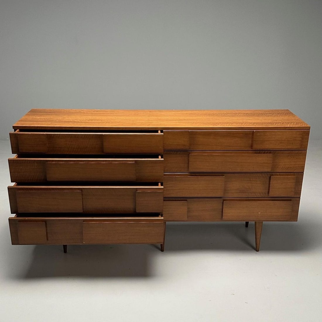 Gio Ponti, Singer & Sons, Italian Mid-Century Modern, Sculptural Dresser, Walnut - 7