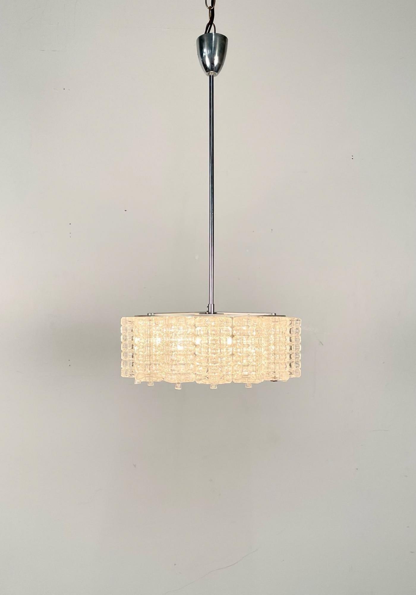 Art Deco, Crystal and Chrome Chandelier, Circa 1930s - 3