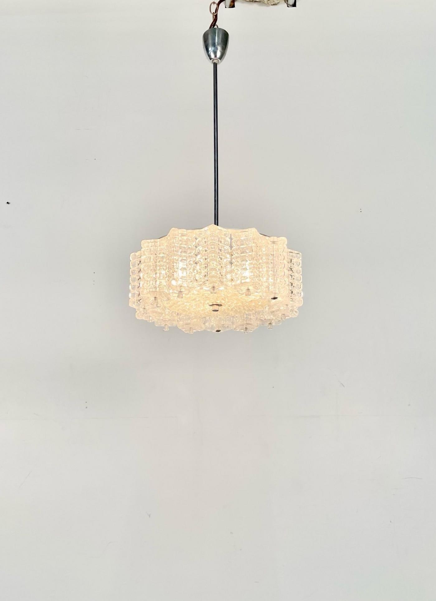 Art Deco, Crystal and Chrome Chandelier, Circa 1930s - 5