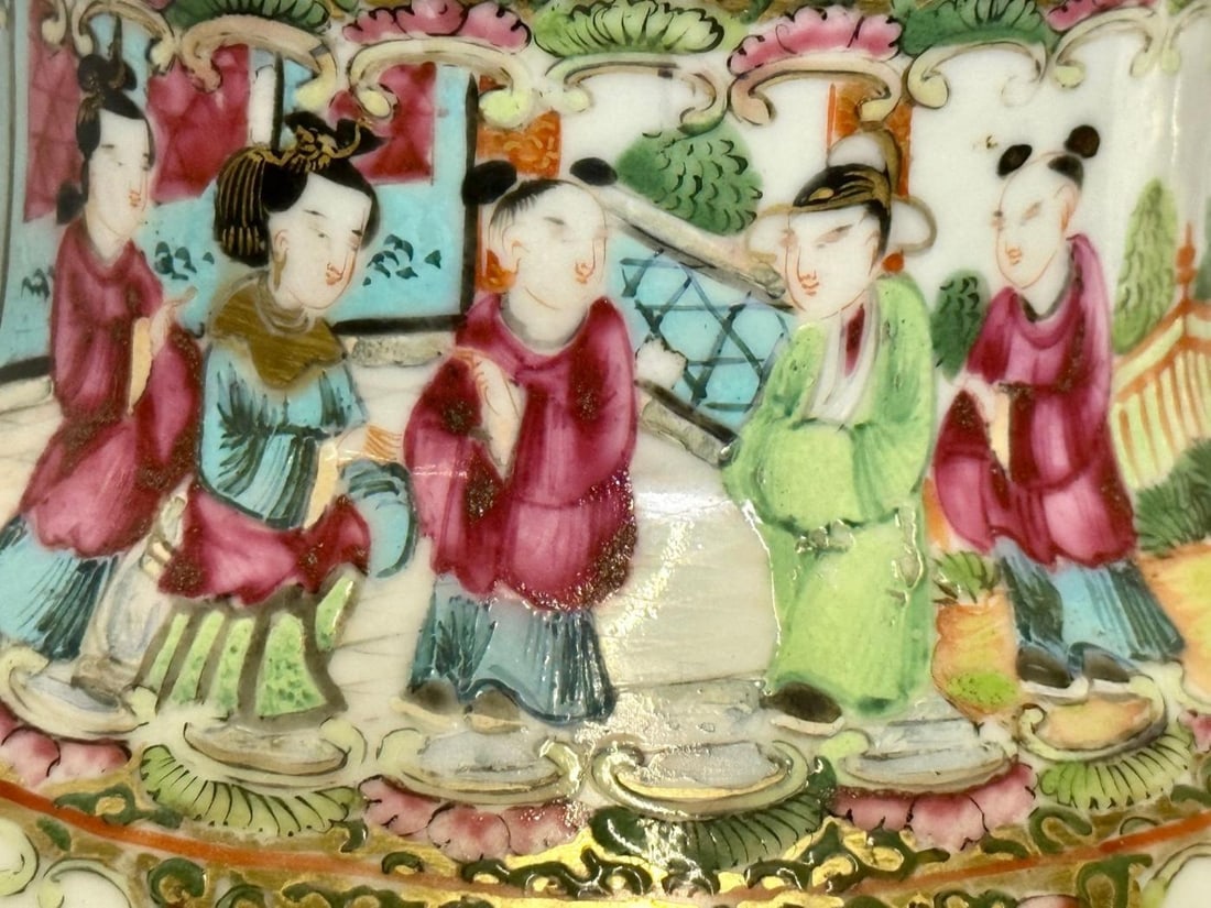 Pair of Ceramic Oriental Table Lamps, Decoration, Bronze, 19th C. - 12