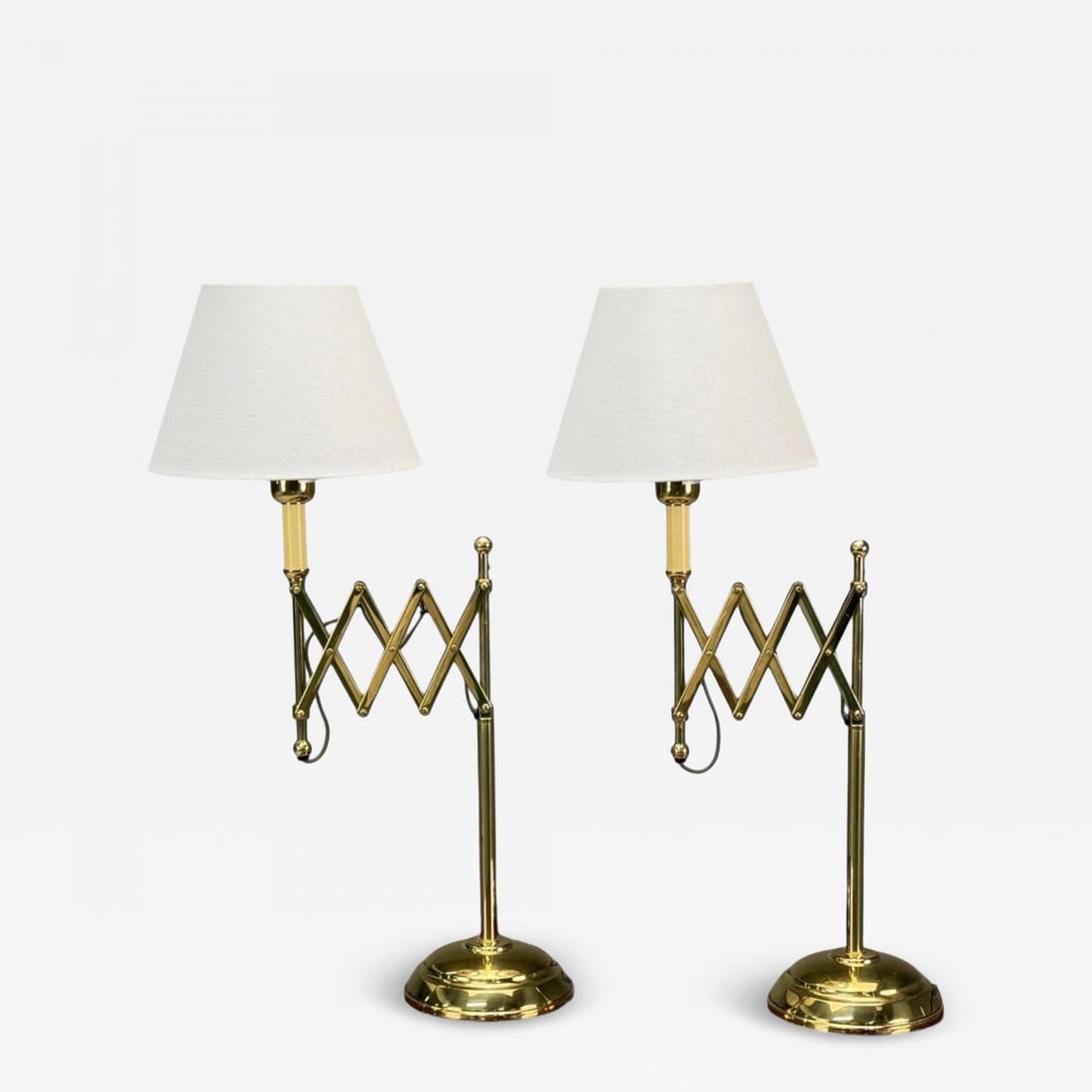 American Modern, Polished Brass, Adjustable Table Lamps, USA, 1980s (1 of 12)