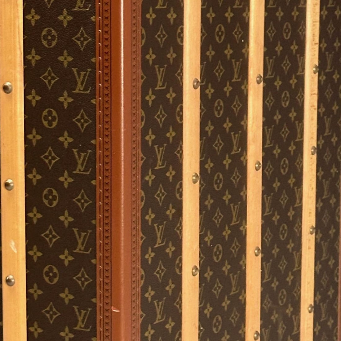 Louis Vuitton, Large Steamer Trunk, Monogram Canvas, Leather, Special Order - 9