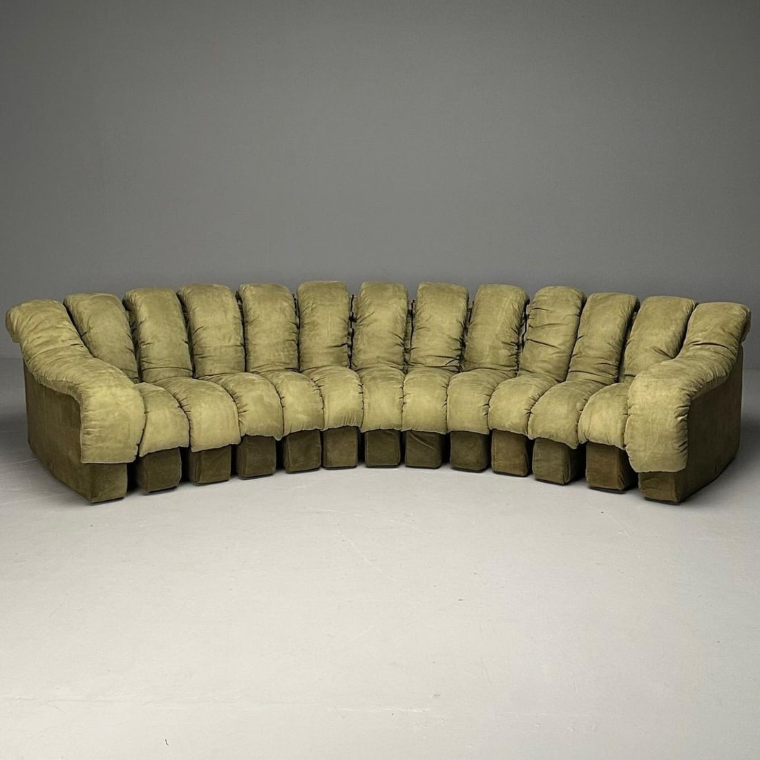 De Sede, Mid-Century Modern, DS-600 Non Stop Sectional Sofa, Green Fabric - 3