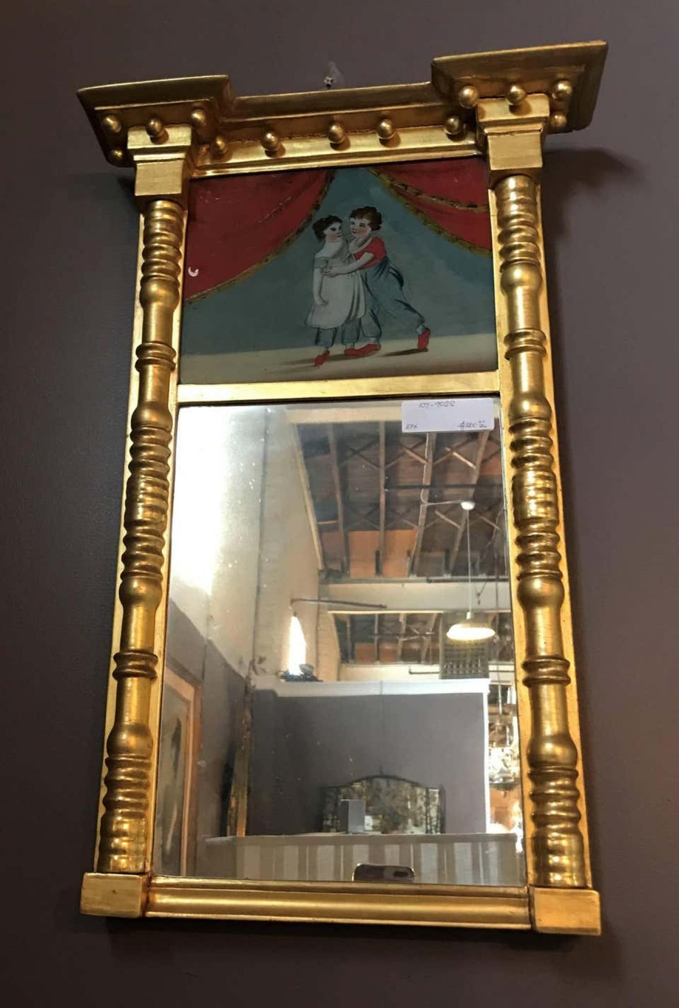 19th Century Federal Guild Gold Framed Wall Mirror - 11