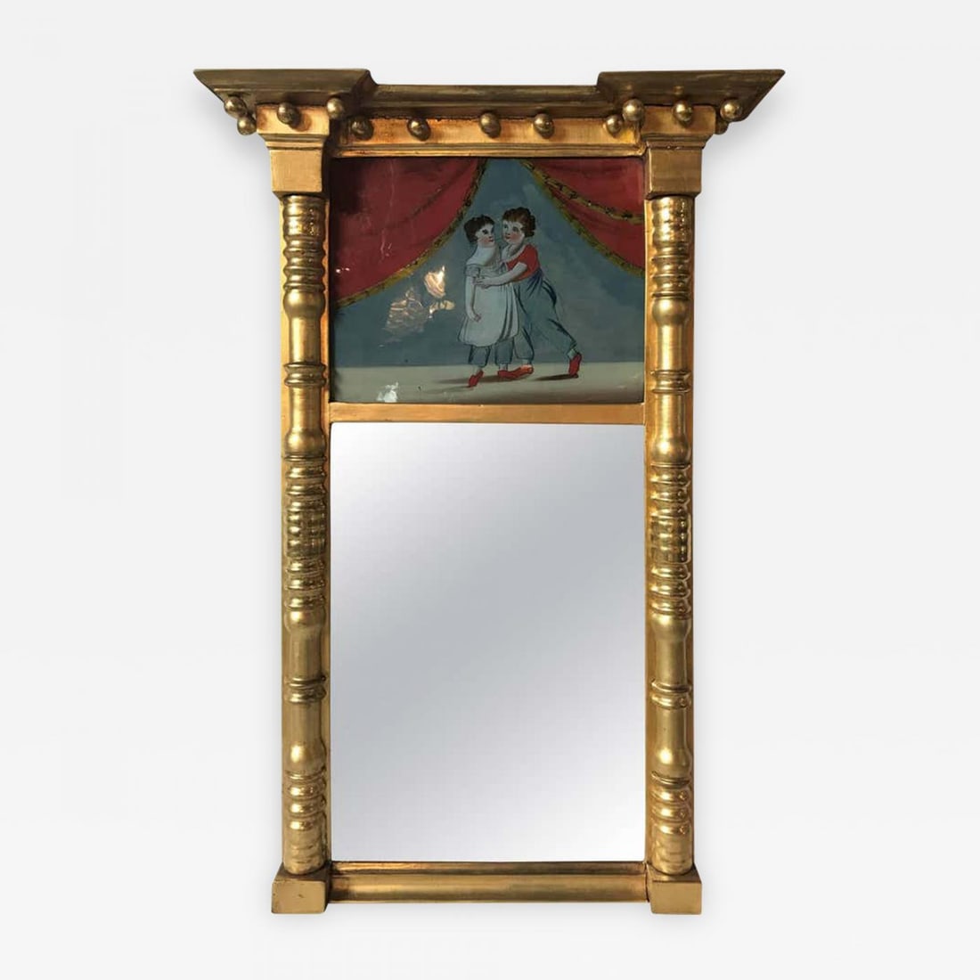19th Century Federal Guild Gold Framed Wall Mirror (1 of 11)