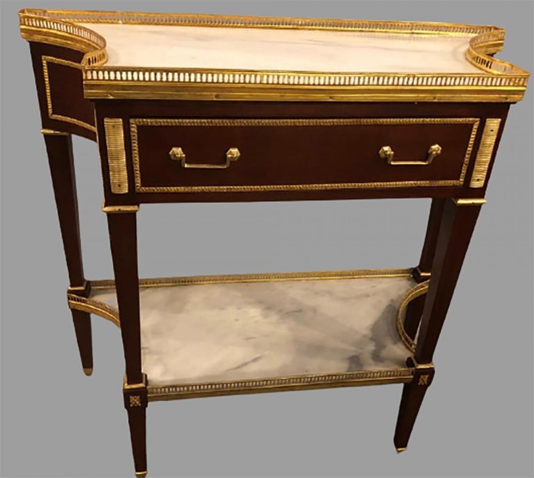 Russian Neoclassical Style Console/Server or Commode with Marble Top - 3