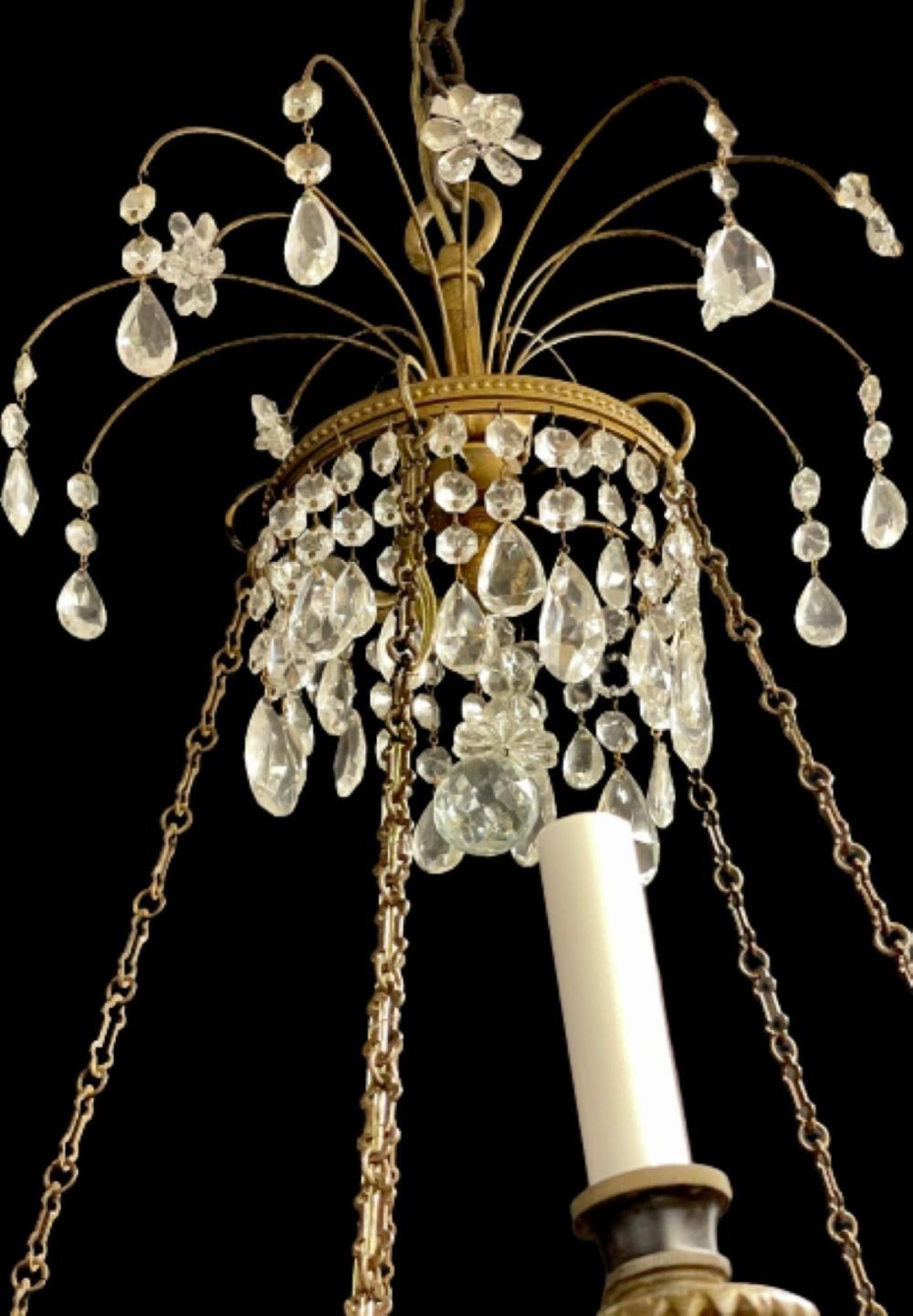 19th Century Empire Chandelier having Ten Lights, Dore Bronze, Neoclassical, - 12