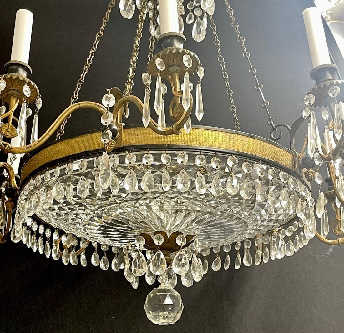 19th Century Empire Chandelier having Ten Lights, Dore Bronze, Neoclassical, - 6